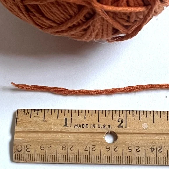 2 Large Burnt Orange Colored Yarn Balls- Prima Cotton. New. - Picture 4 of 9